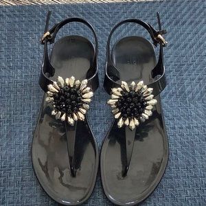 Coach black plastic sandals